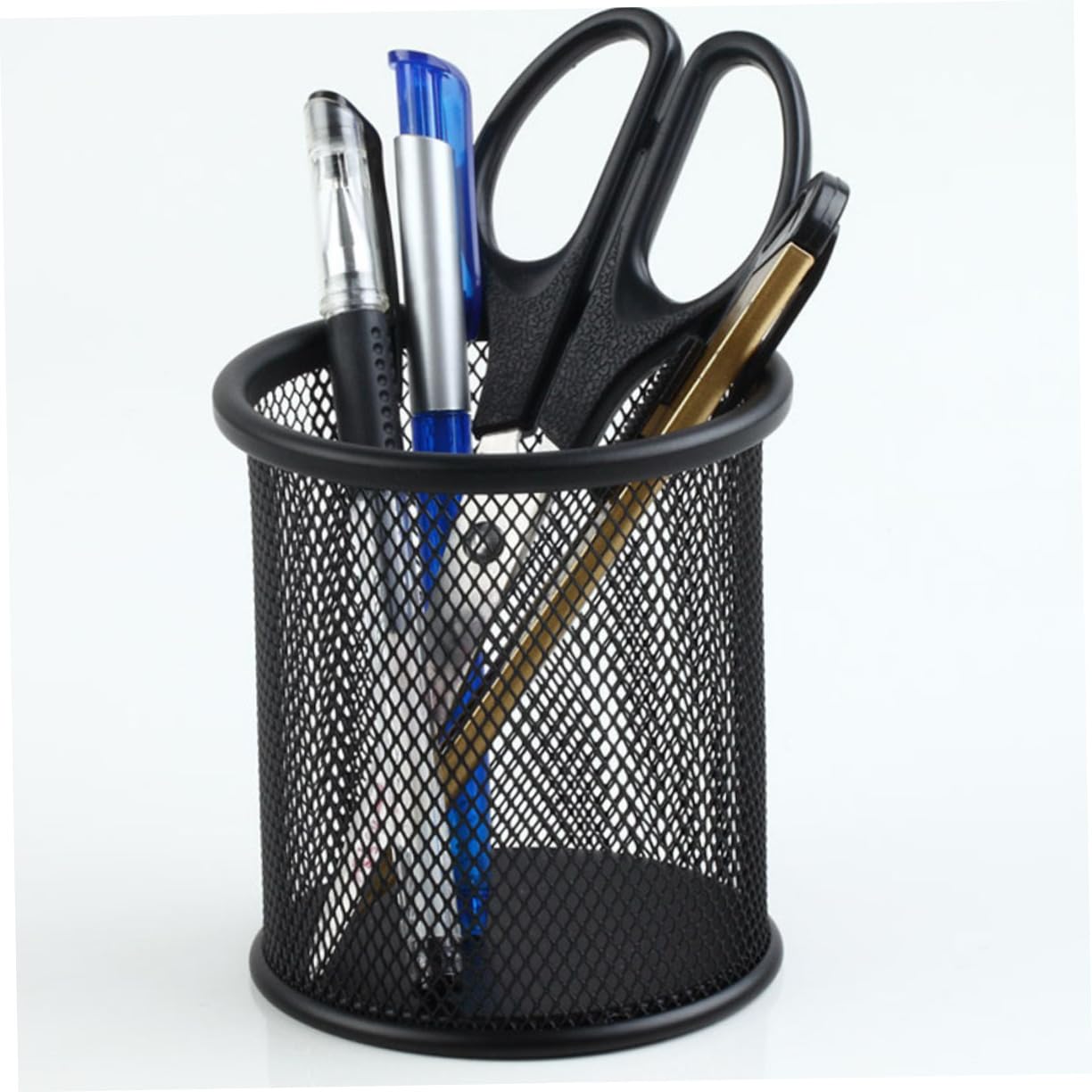 Portapenne in Ferro Set 4 Pezzi Nero Organizer Scrivania | Porta Carte da Visita, Vassoio per Lettere, Contenitore Cancelleria, Finitura che Non Si Sfoglia