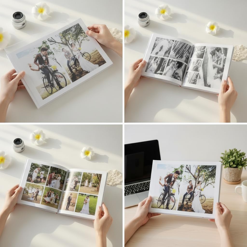 Fotoalbum zum Selbstgestalten und Einkleben – Hardcover Erinnerungsbuch für Hochzeiten, s, fest & wasserdicht, Einfach; 48 Seiten, 28.5x21CM