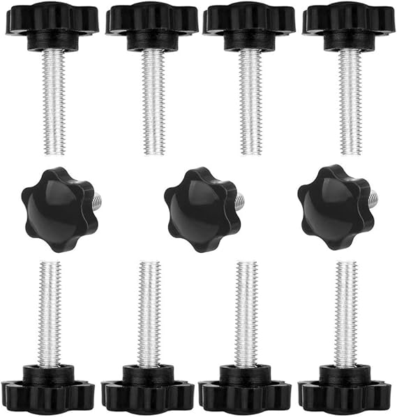 10 Pcs Clamping Screw Knob, Plum Hex Shaped Grips Star Knob, M8 x 50mm