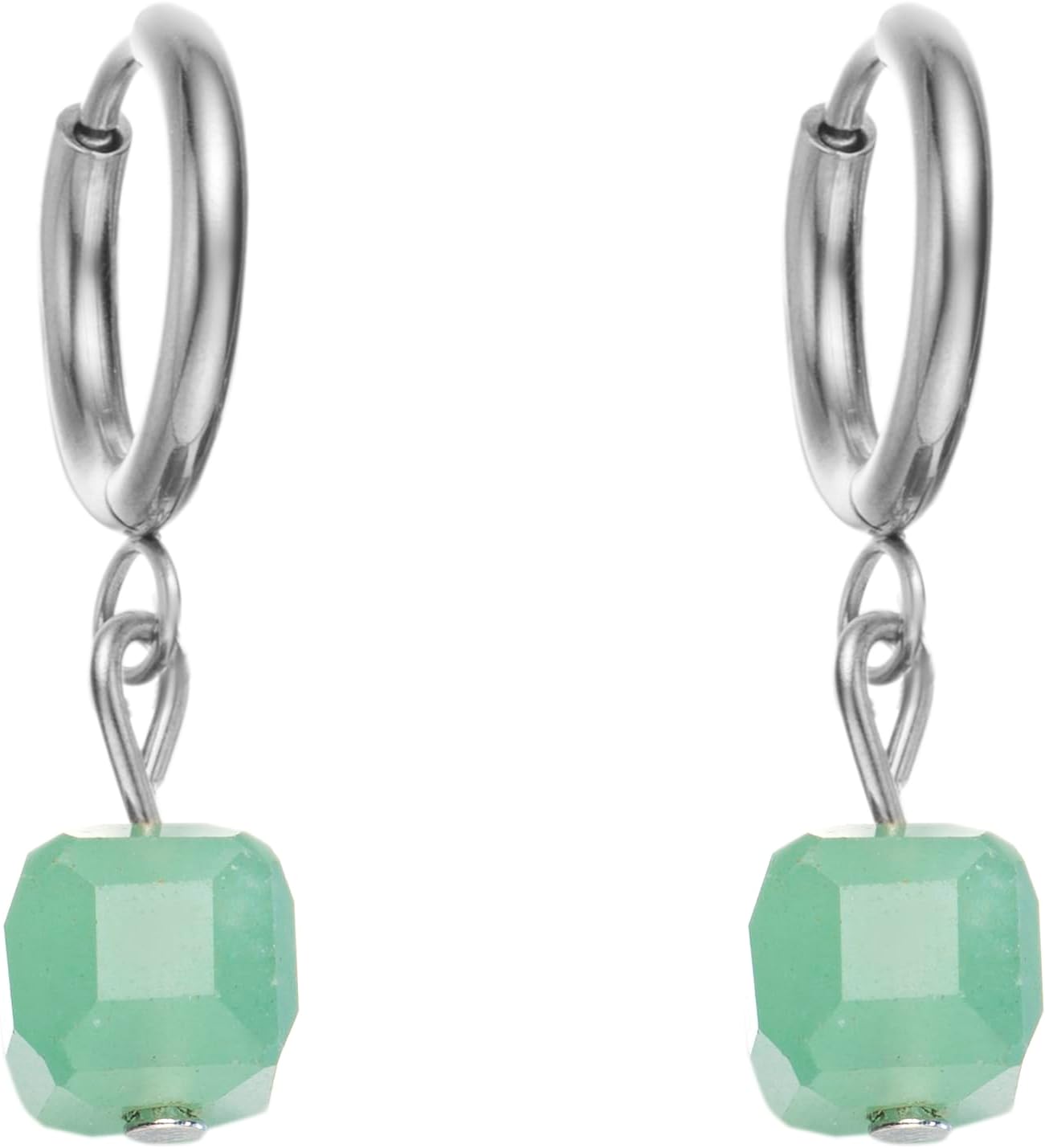 Natural Stone Earrings for Women Moonstone Lapis Lazuli Carnelian Rose quartz Dalmatian jasper Tigers eye Drop Dangle Sliver Earrings Handmade Gemstone Jewelry Gifts for Mom Girlfriend