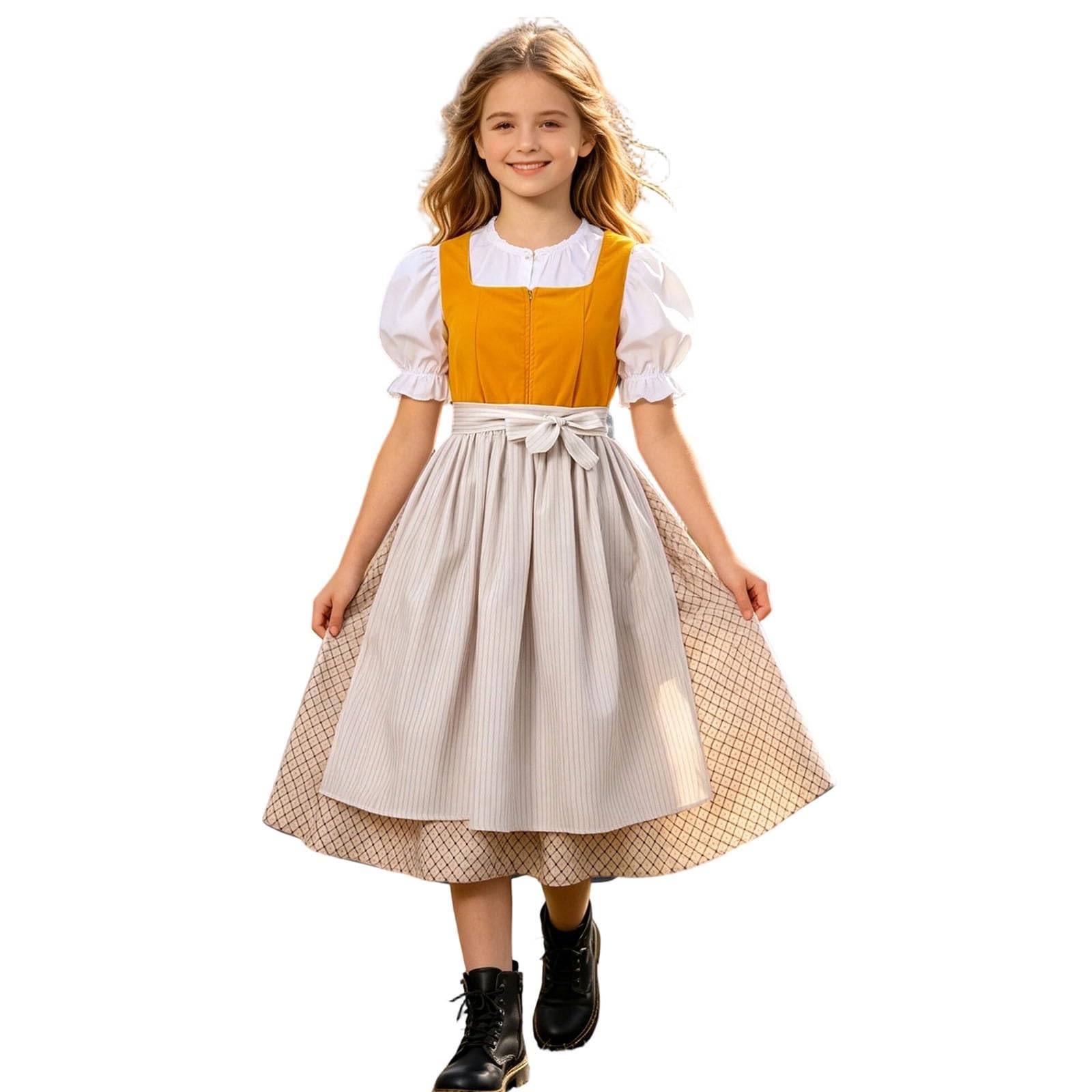 Trachtenrock Kinder - Bayerisches Kinderkleid mit Trägern – das perfekte Festival-Outfit für Kinder, ideal für Rollenspiele und andere festliche Anlässe.