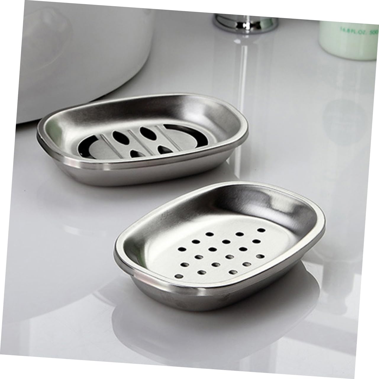 Ciieeo Jabonera de Acero Inoxidable de Doble Capa 3 Unidades Escurridor para Bañera Y Cocina.