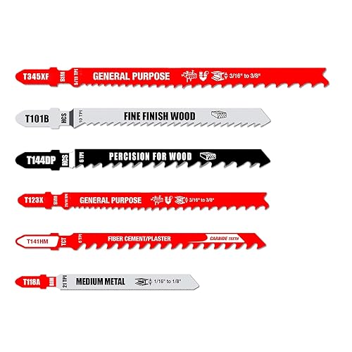 Miniatura 2 de FOXBC Juego de hojas de sierra de calar de carburo con vástago en T para múltiples, repuesto para Bosch TC21HC - Paquete de 21