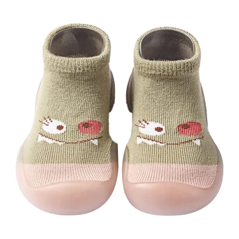Alvinlite Baby First-Walking Shoes Baby Sock Shoes Toddler Cartoon Soft Non Slip Floor Slipper for Boys Girls, Breathable Lightweight(20/21 12.5cm) Pink