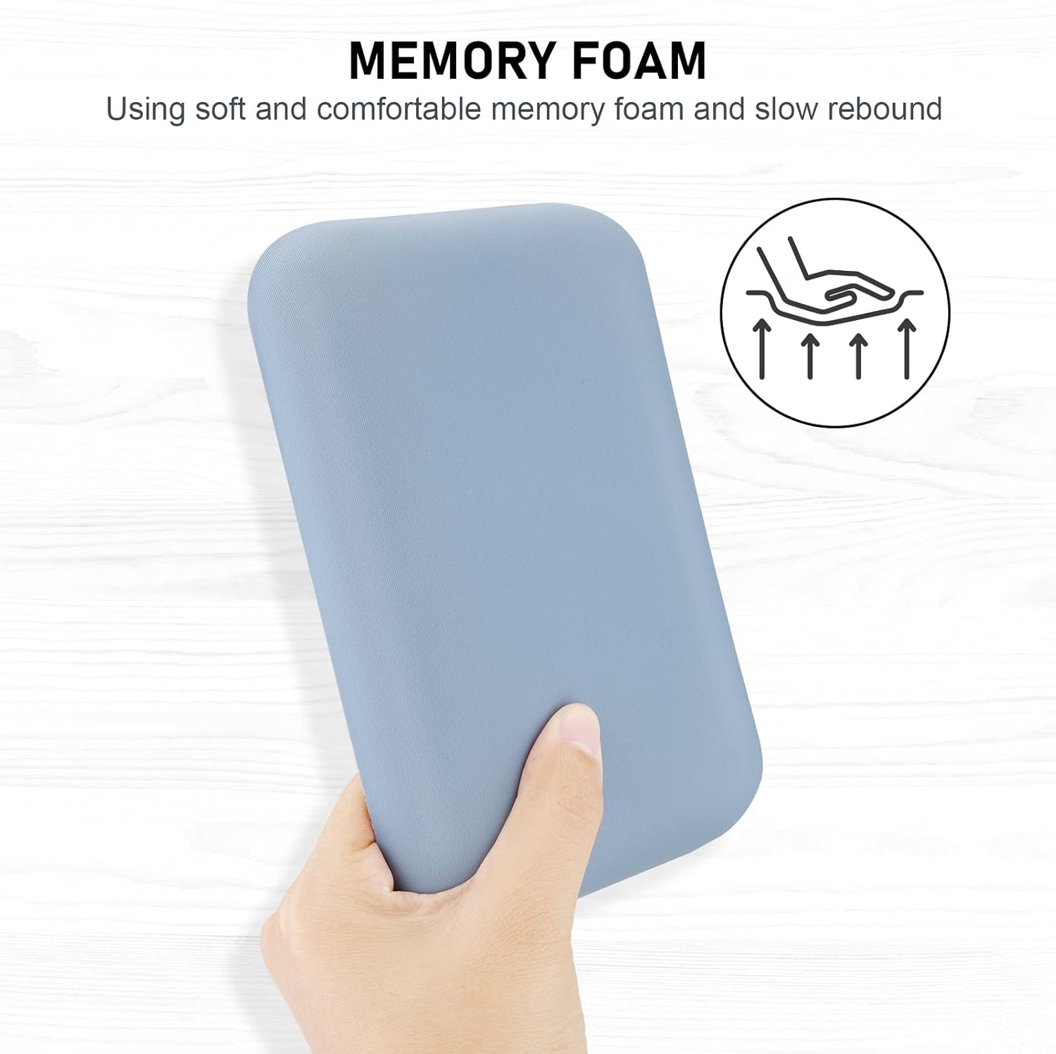 Leolee Elbow Rest Pads for Desk, Blue Ergonomic Wrist Rest with Memory Foam & Non-Slip Base, Armrest Cushion for Office, 2 Packs - Image 2