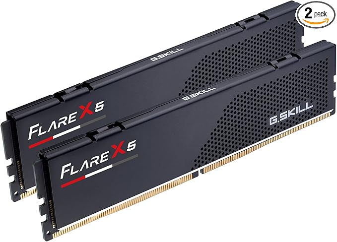 G.SKILL Flare X5 Series DDR5 RAM (AMD Expo) 32GB (2x16GB) 6000MT/s CL30-38-38-96 1.35V Desktop Computer Memory U-DIMM - Matte Black (F5-6000J3038F16GX2-FX5)