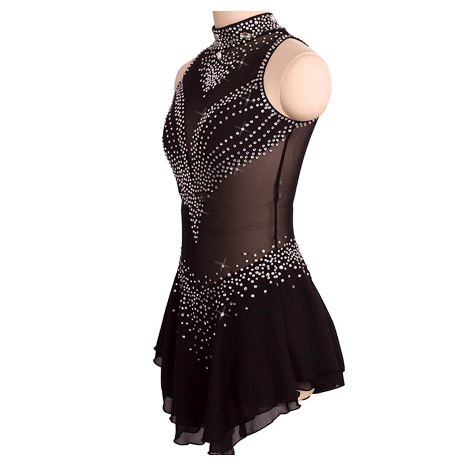 PONNYC Vestiti da Pattinaggio Artistico per Ragazze Gonna da Pattinaggio su Ghiaccio Abito Sportivo da Ginnastica Artistica Costume da Gara di Pattinaggio A Rotelle