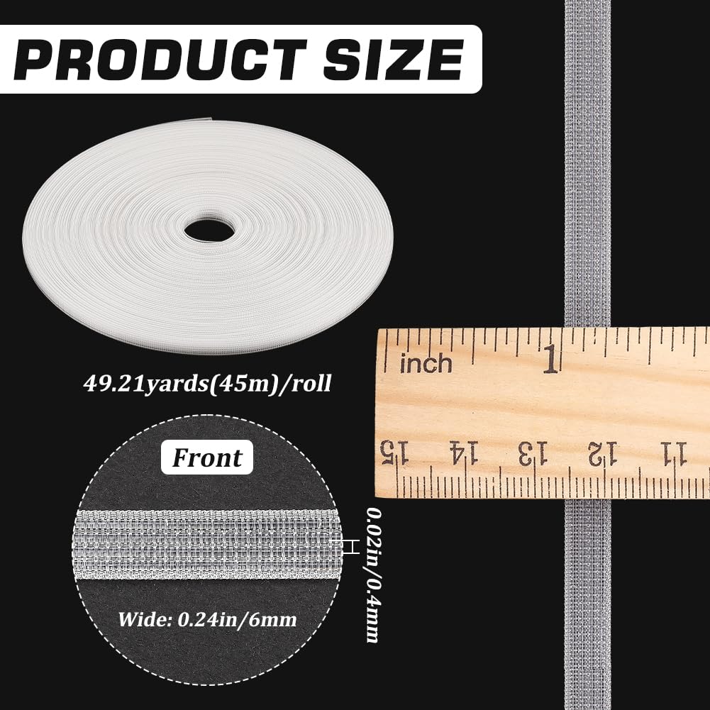 GORGECRAFT 45m Polyester Boning for Sewing 6mm Through High Density Polyester Corset Boning for Sewing Garment Accessories Bra Boning Tool for Corsets Bridal Gowns Evening Gowns Lingerie Hats - Image 2
