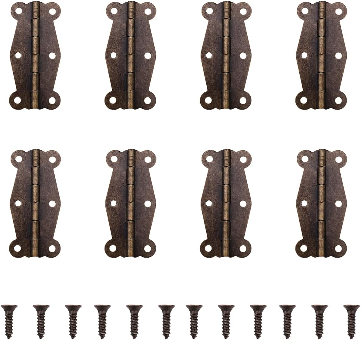 Cabinet Door Hinges 51x24mm (LxW) Iron Hinge for Box Cabinets DIY Projects Furniture Decorative Cabinet Bronze Tone 20PCS