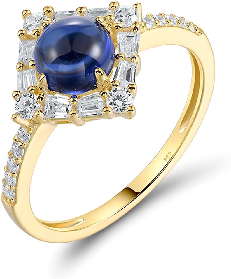 Santuzza 925 Sterling Silver Cluster Gemstone Statement Ring for Women