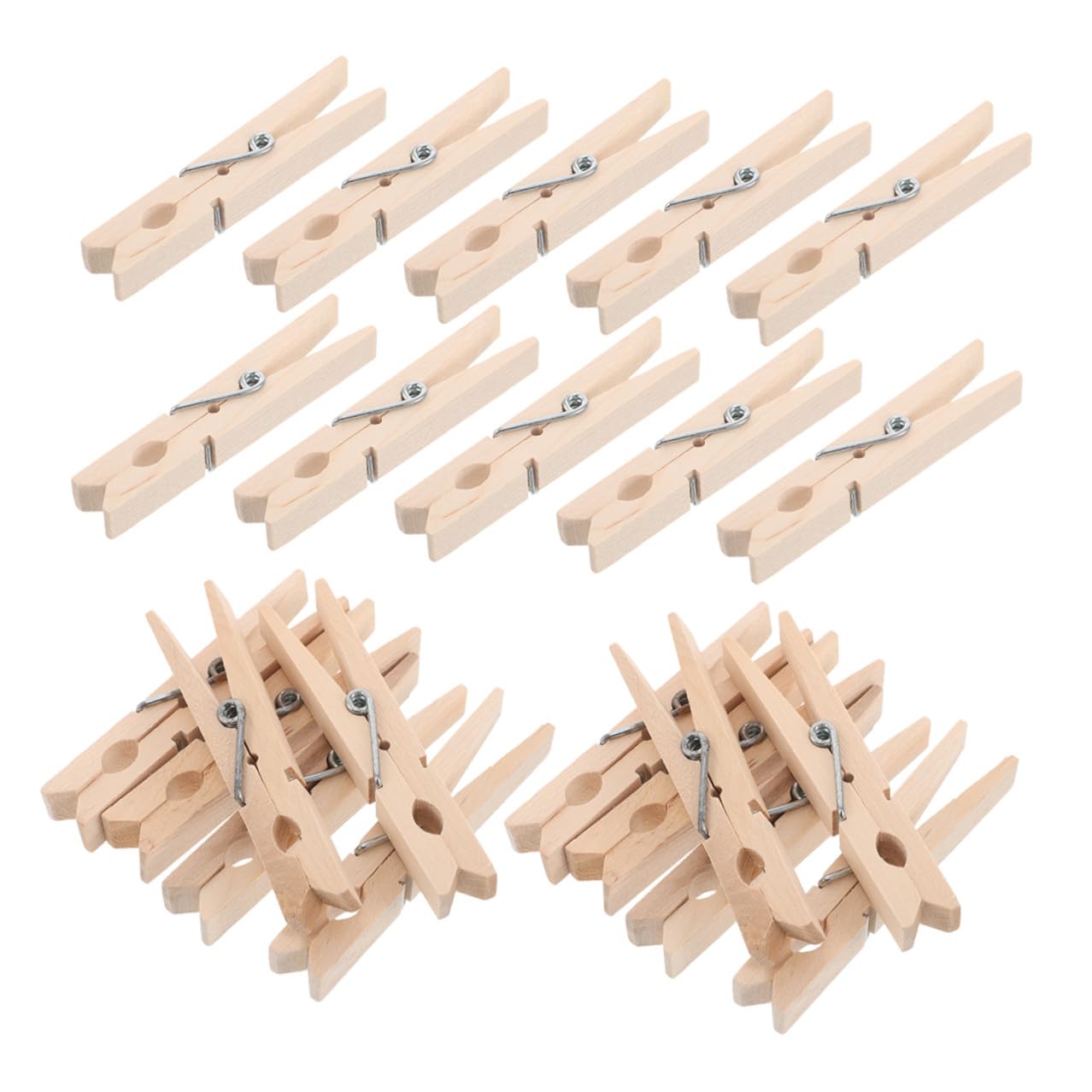 Mollette in Legno Multifunzione 150 Pezzi Beige per Bucato e Foto | Legno Naturale, Design Compatto e Portatile, Stabilità Antivento, Delicate sui Capi, Stile Minimale