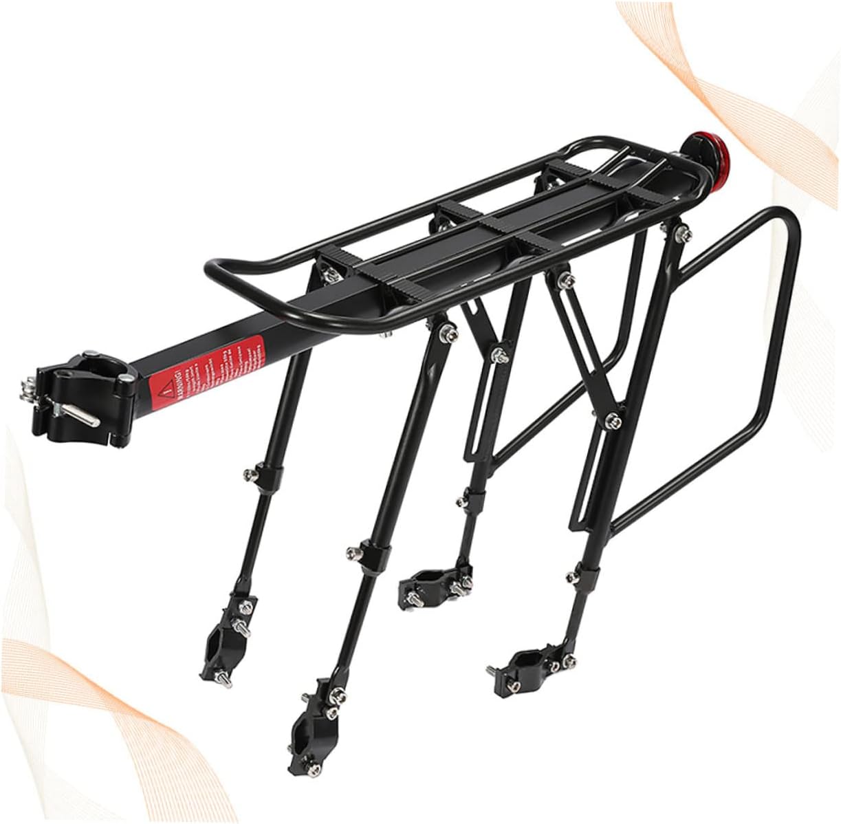 HANABASS Quick Release Lightweight Aluminum Alloy Rear Shelf Rack for Mountain and Road Bikes Luggage Carrier with Reflective Lights for Safe Night Riding