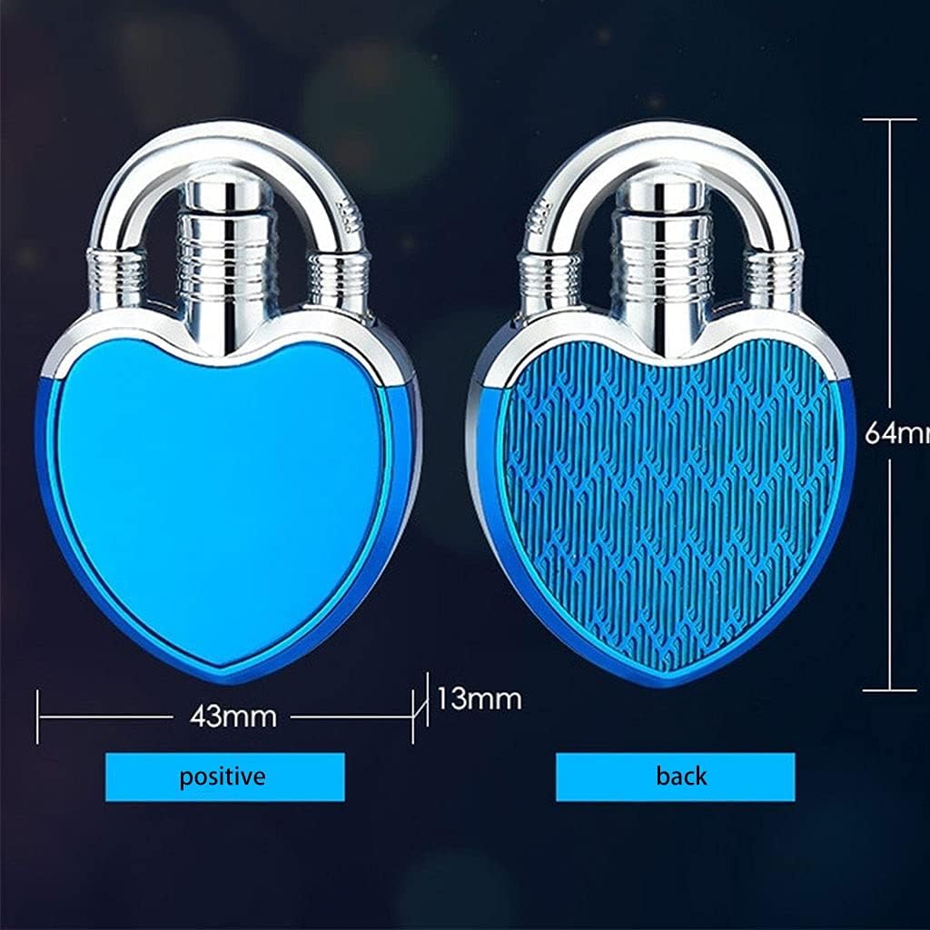 Cigar Lighter Creative Heart-Shaped Lock Gas Lighters Windproof Inflatable Butane Gas Flame Metal Cigarette Lighter Gift for Smoker Cigarette Lighter (Color : 2)