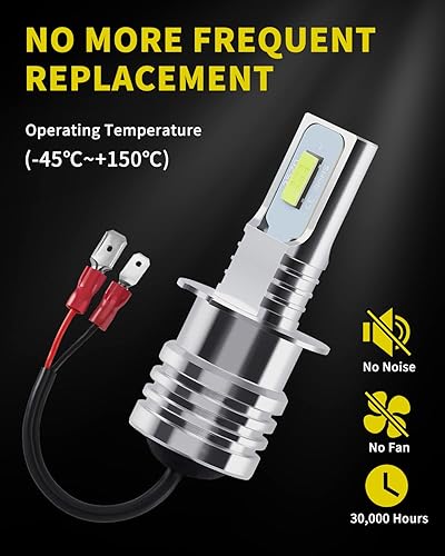 Miniatura 5 de Antline Bombilla LED H3 superbrillante, versión 3570 CSP-Chips LED antiniebla, repuesto DRL (paquete de 2)