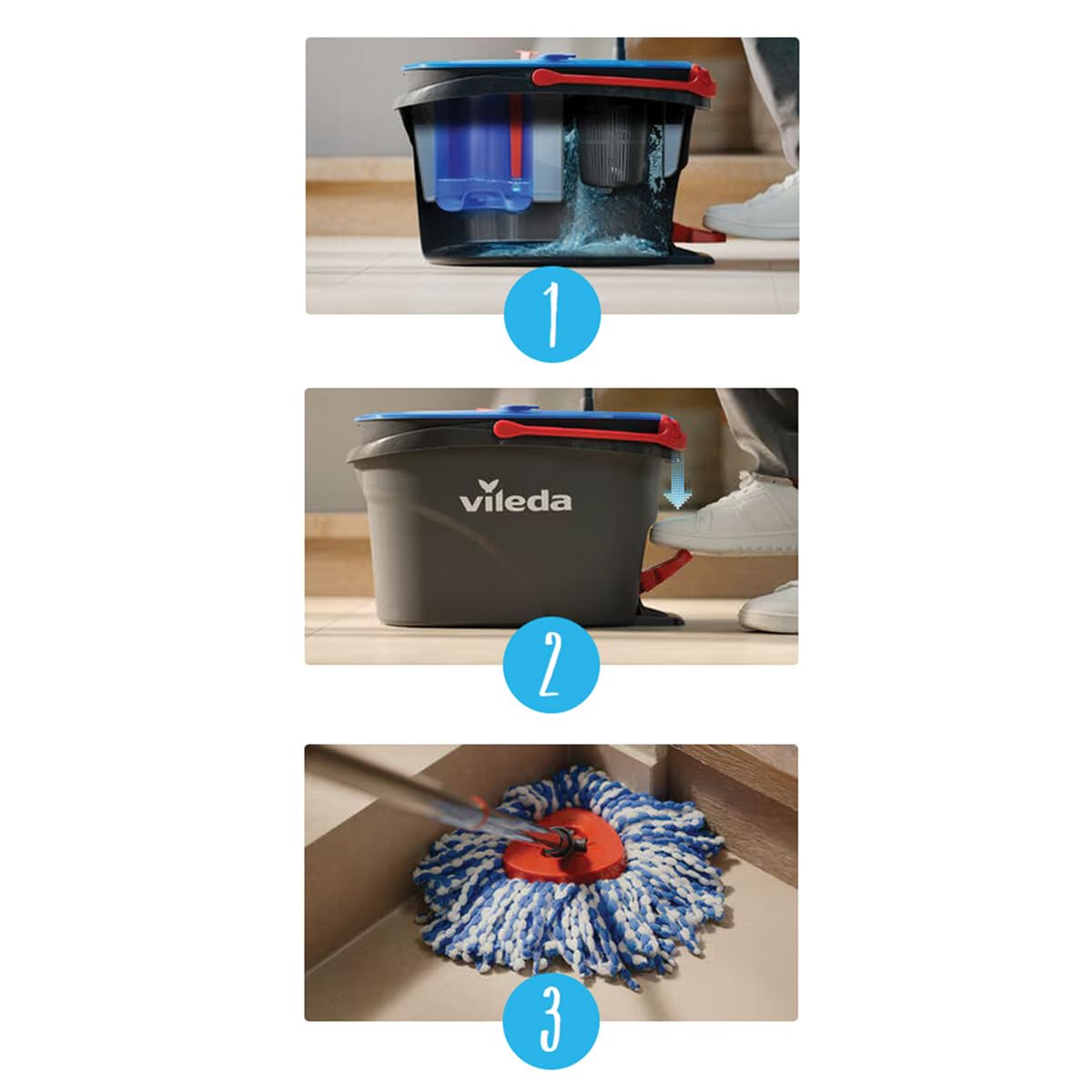 Set de Fregona Rotatoria de Microfibra con Cubo Escurridor accionado por Pedal, Sistema Giratorio, Separación de Agua Limpia y Sucia, Escurrido sin Esfuerzo para una Limpieza eficiente