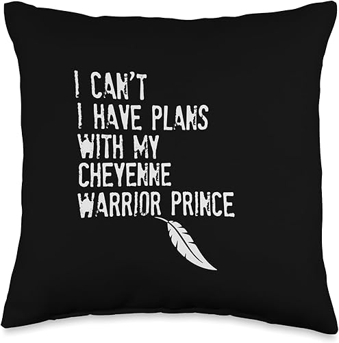Miniatura 1 de I Can't I Have Plans with My Cheyenne Warrior Prince Throw Pillow, 16x16, Multicolor