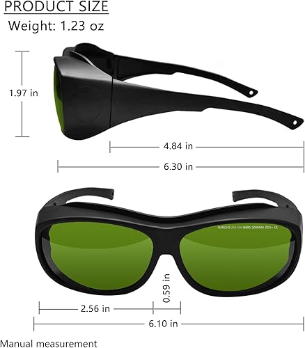 Miniatura 5 de Gafas de seguridad láser, gafas de terapia de luz roja, gafas láser con bloqueo UV para operador de cosmetología láser, protección ocular