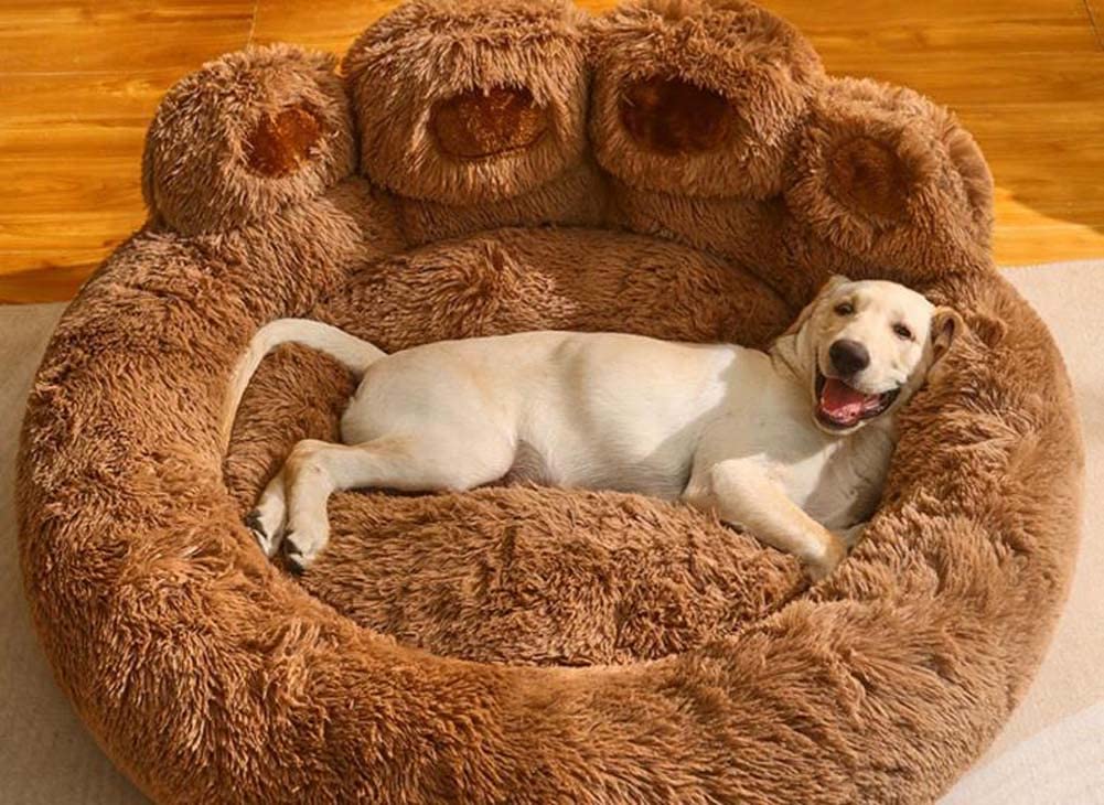 TongHa Donut-Hundebett – Weiches Kunstfell, Rutschfest, Maschinenwaschbar, Mehrere Größen (M Bis XXXL)