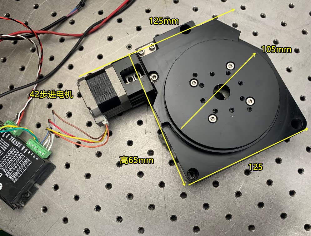 Davitu Stepper Motor - CNC indexing plate 42 stepper motor turntable high-precision R-axis worm gear 100mm table top rotation 100:1