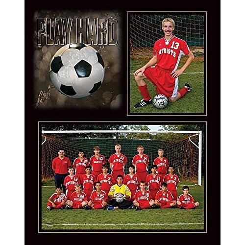 Play Hard Soccer 7x5/3.50x5 Memory Mates cardstock Double Photo Frame Sold in 10's - 5x7