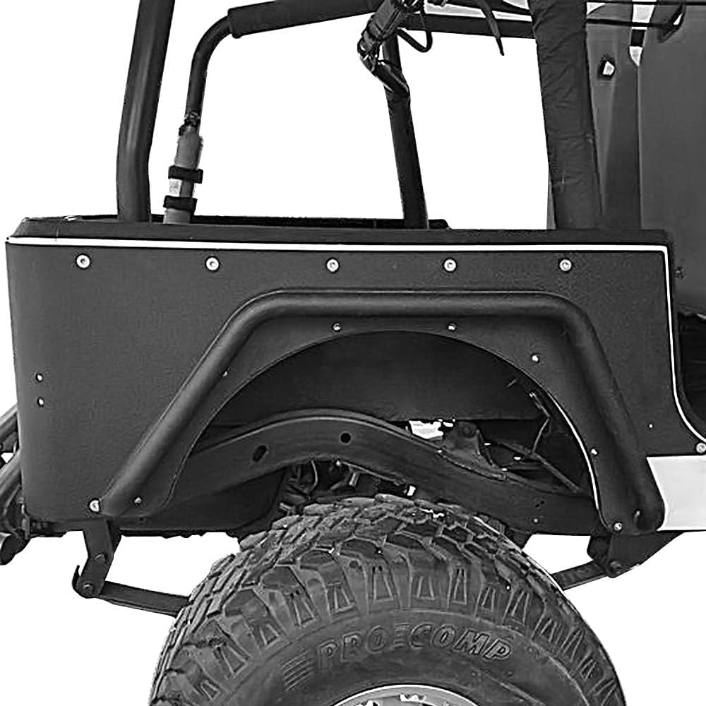 Hooke Road Wrangler YJ Fender Flares Tubular Steel Front & Rear Kit for Jeep Wrangler YJ 1987 1988 1989 1990 1991 1992 1993 1994 1995