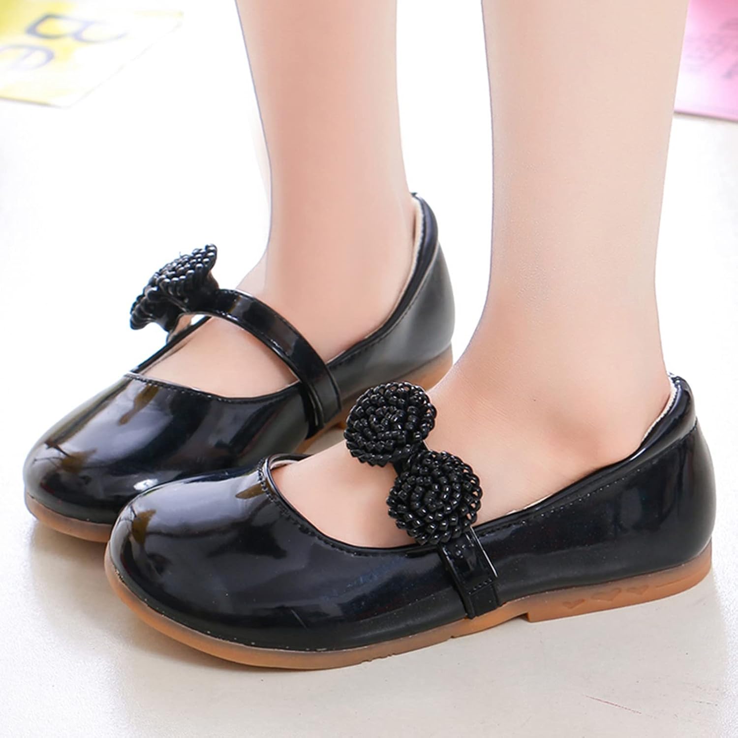 School Shoes for Toddler Girls Children Shoes White Leather Shoes Bowknot Girls Princess Shoes Booties Toddler Girl