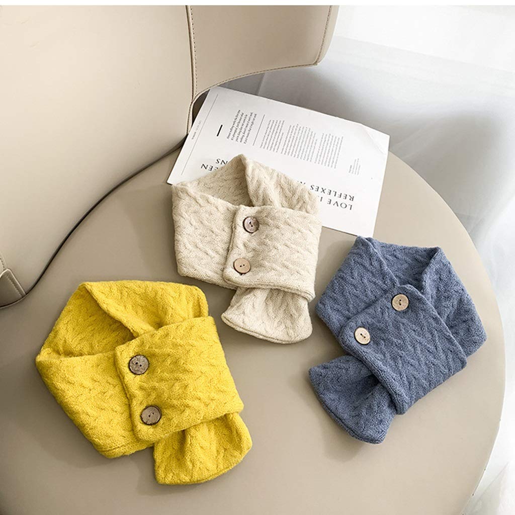 Weicher Knopf gestrickter Kinderschal Winter Baby Warmer Schalkragen für Jungen und Mädchen Kleinkinder (Farbe: B)