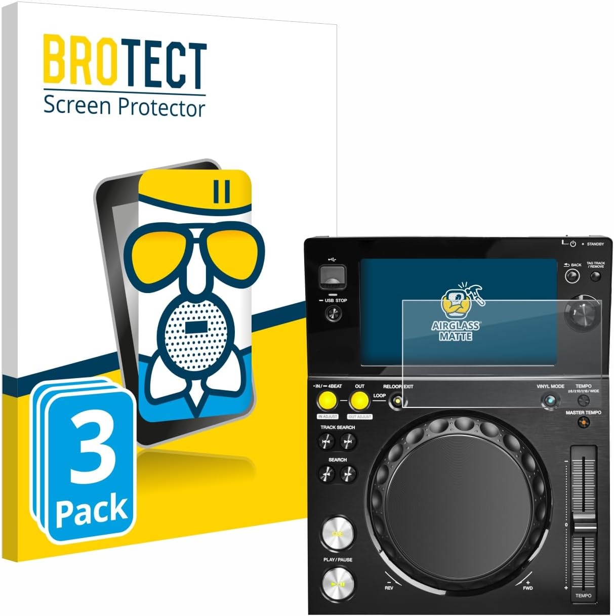 brotect Anti-Glare Glass Screen Protector Matte Compatible with Pioneer XDJ -700 (3 Pack) - Anti-Scratch 9H Protection Film