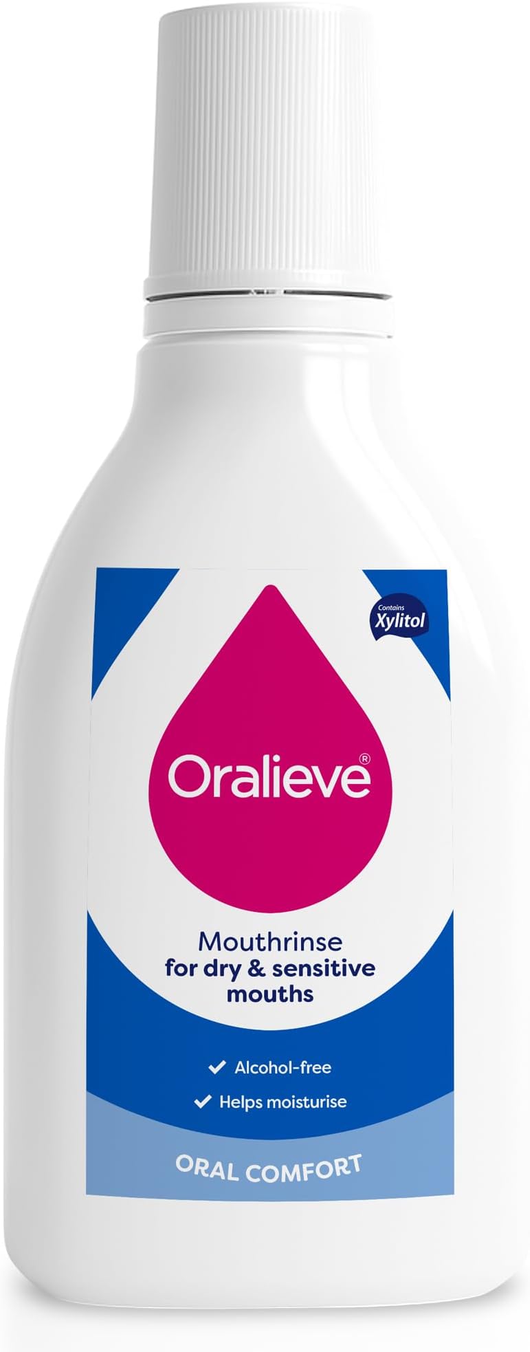Alcohol-Free Mouthrinse (1 x 500ml), Mouthwash with Fluoride for Dry or Sensitive Mouths. Mild Mouth Wash - Genuine Oralieve Dry Mouth Mouthwash