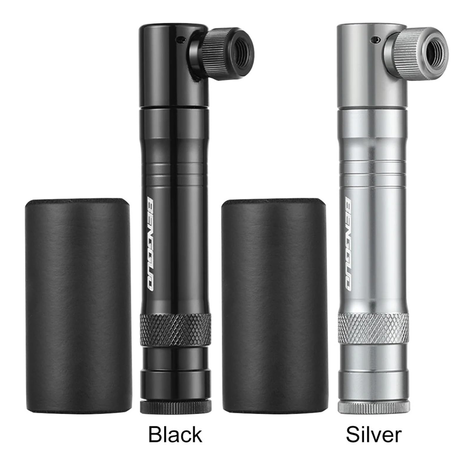 1 Stück CO2-Inflator aus Aluminiumlegierung mit Reifenreparaturset, tragbares Doppelventil for Schrader- und Presta-Fahrradzubehör(Black)