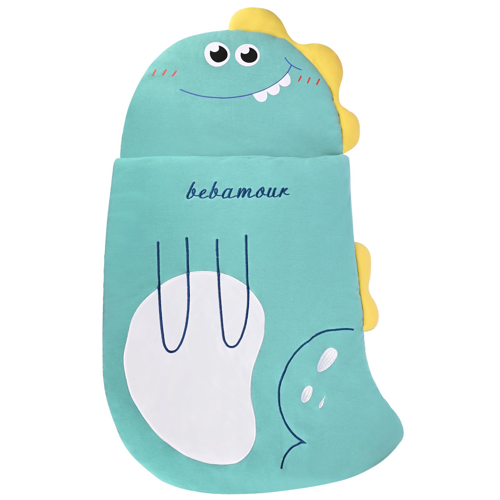 Bebamour - Sacco a pelo per neonati di 0-18 mesi, carino, unisex, sacco per la nanna (a forma di dinosauro blu, 50-85 cm)