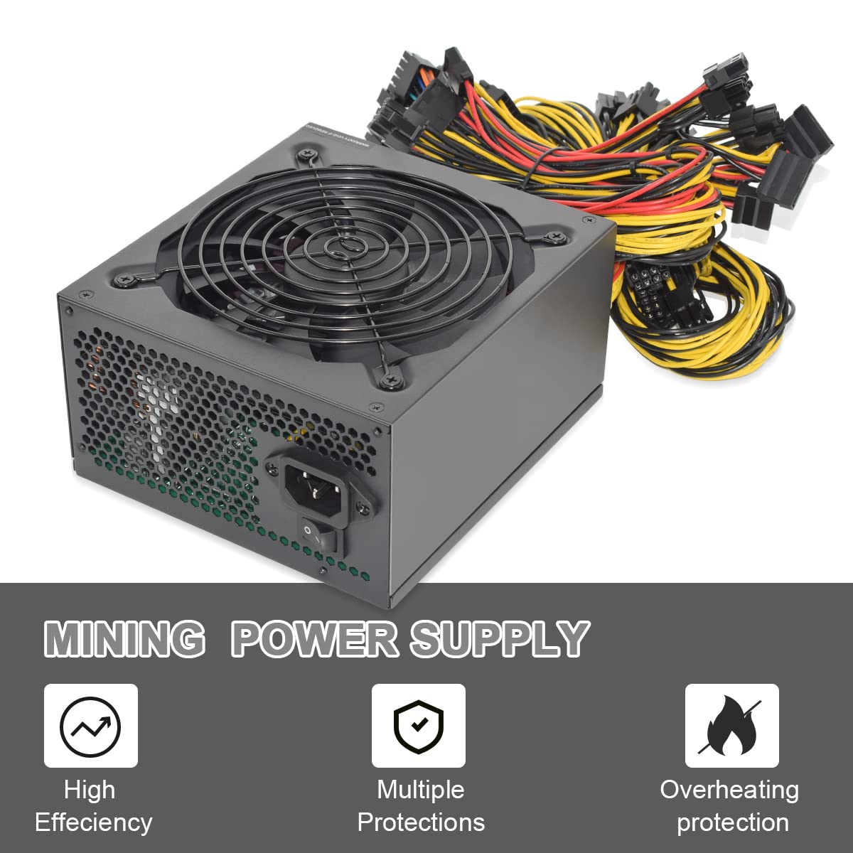 Amazon | 2000W マイニングPC電源 ビットコインマイナー電源 ATX PSU 8ビデオカード ETH BTC ETC用  110V-220V ファンマイニングギア付き | SENLIFANG | 電源ユニット 通販 2000W 2400W 2600W 180V-260V  ATX ETHビットコインマイニング電源95％効率サポート8ディスプレイカー