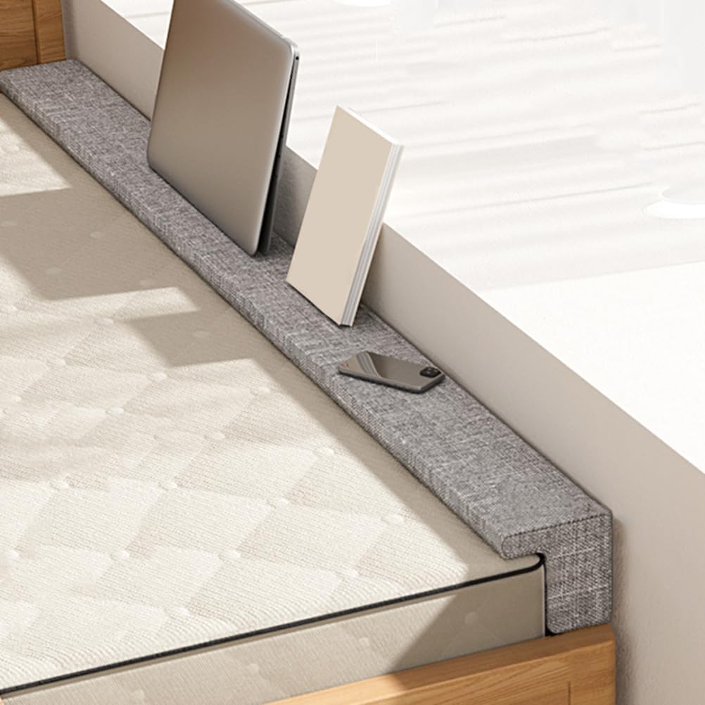 Gray,150cmx4cm/59x1.5IN,Wall Pillow Bedside Gap Filler Cushion,Rectangle Removable Headboard Bolster Between Headboard and Mattress Removable Headboard Filler Pillow