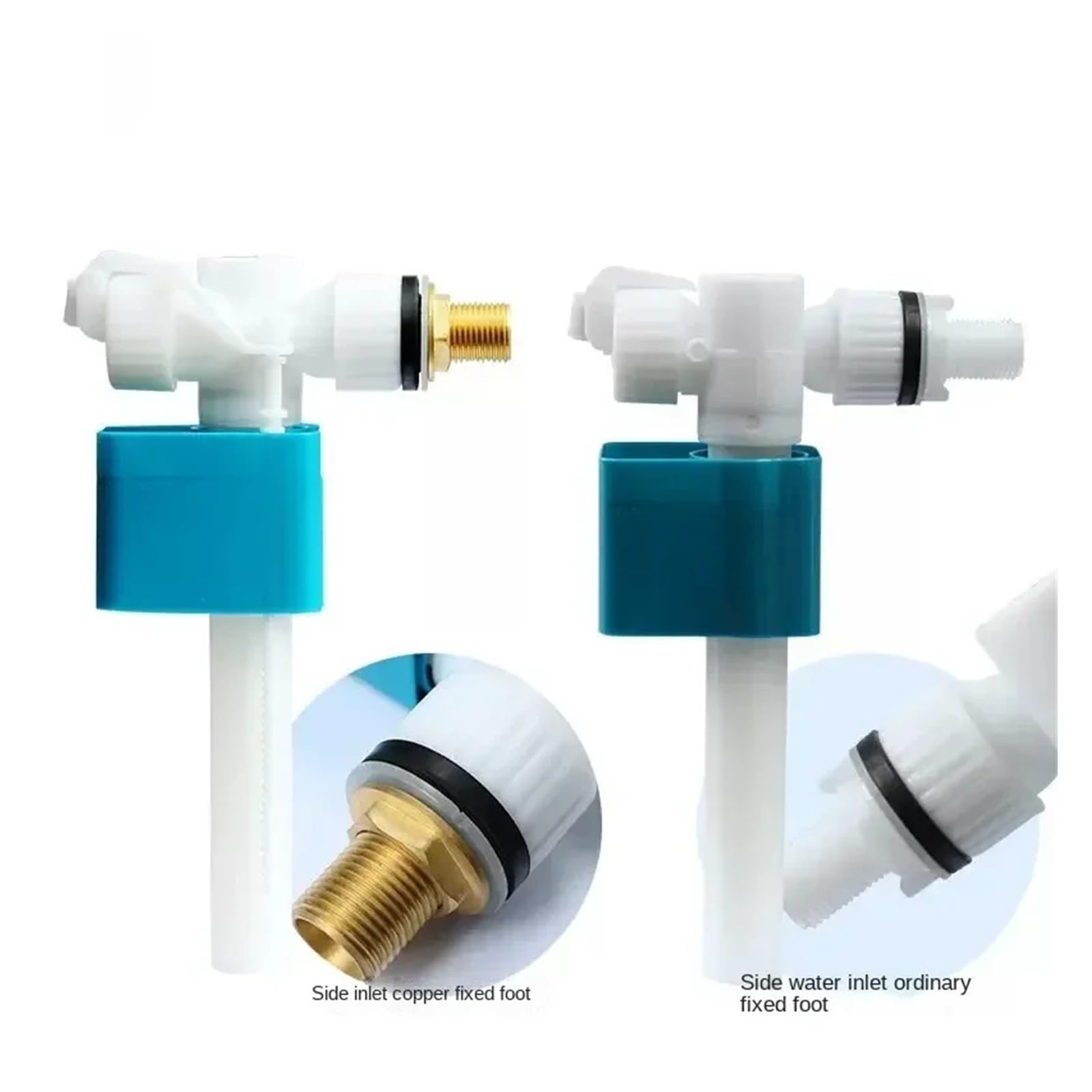 valvula llenado inodoro Válvula de entrada del inodoro | Accesorio for cisterna de entrada lateral G1/2, válvulas de llenado de flotador ajustables, piezas de repuesto(2pcs)