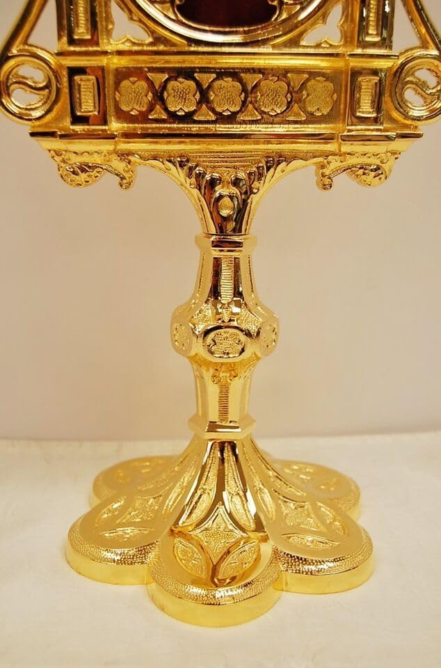 Miniatura 4 de Relicario gótico adornado grande para su reliquia, chapado en oro (CCG-88G)
