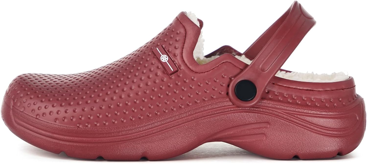 Men's Women's Lined Clogs Winter Waterproof Slippers Slip On Garden Shoes Non-Slip Home House Slipper Indoor Outdoor Mules with Soft Fleece Lining - Image 2