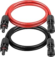 Vista 1 de XRDS -RF Cable de extensión solar 8AWG 3FT paquete de 2 unidades (rojo + negro), cable fotovoltaico con conectores solares macho/hembra, cable