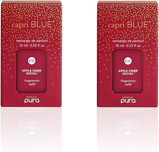 Pura Smart Home Plug-in Diffuser Refills – Includes 2 Capri Blue Pura Refills for Plug in Diffusers for Home - Long Lasting Luxury Scents - Apple Cider Social (Pack of 2)
