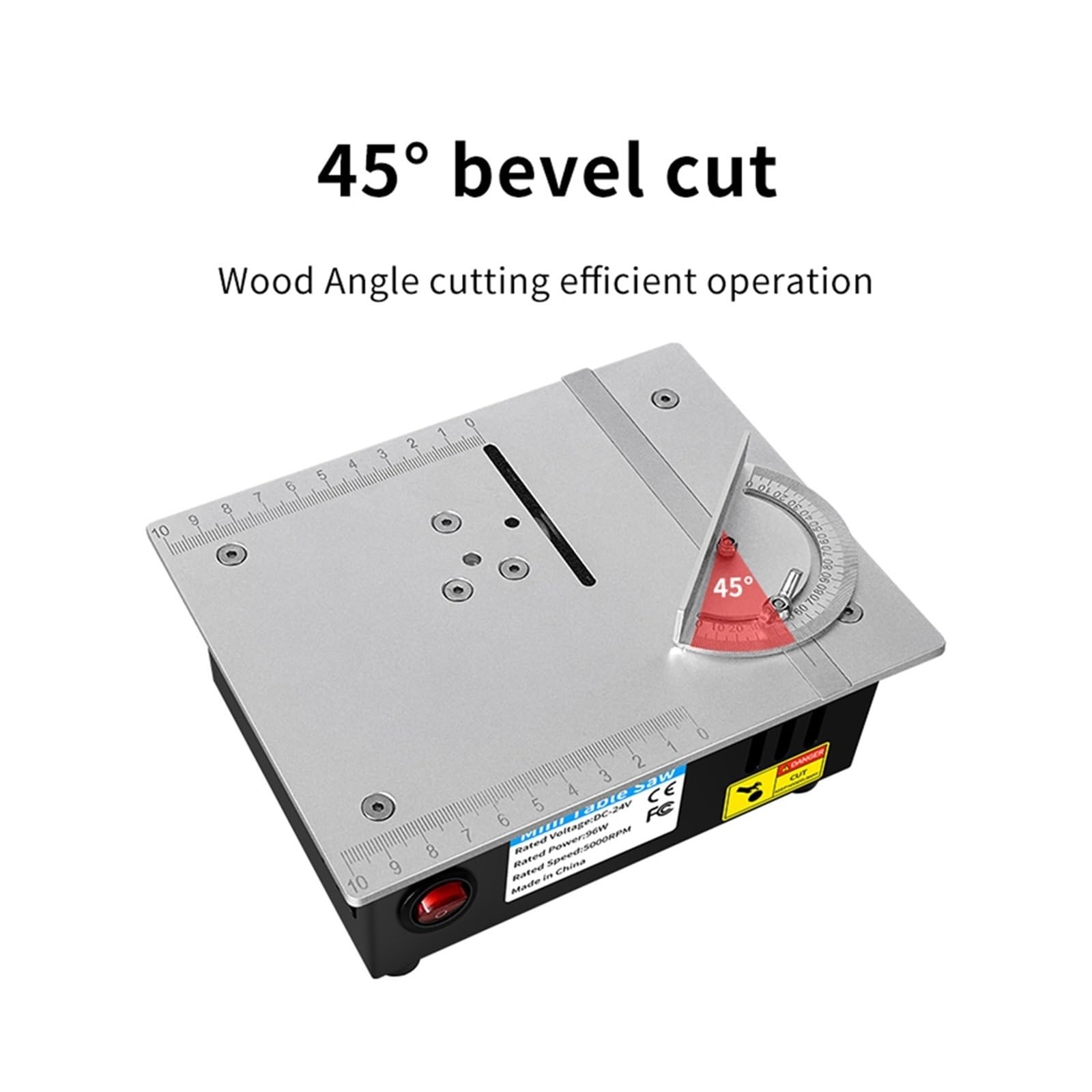 Mini Sierra de mesa multifuncional 96W y 24V, sierras eléctricas escritorio 5000RPM, máquina cortadora torno banco for carpintería, herramienta bricolaje, hoja 63mm Para uso doméstico