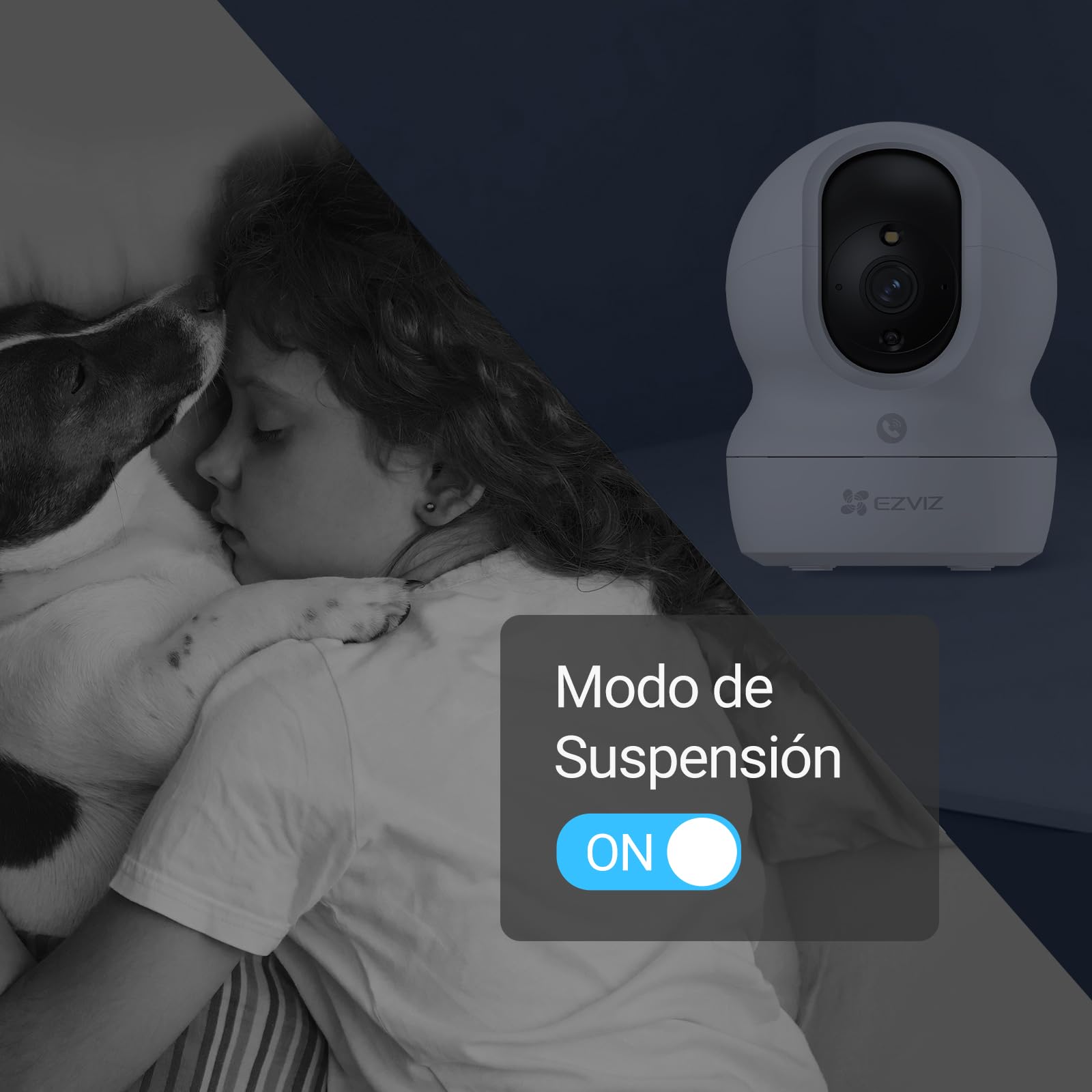 EZVIZ 4K Cámara Vigilancia WiFi Interior 360°, Cámara IP 8MP AI Deteccion de Personas/Ruido, Vision Nocturna en Color, Seguimiento y Zoom Automático, Llamada Bidireccional, Soporta 512GB, CP1 Pro