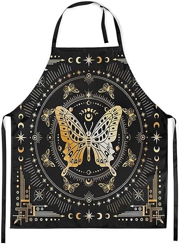 Castle Fairy Delantal de chef negro impermeable delantales para cocinar hornear pintura