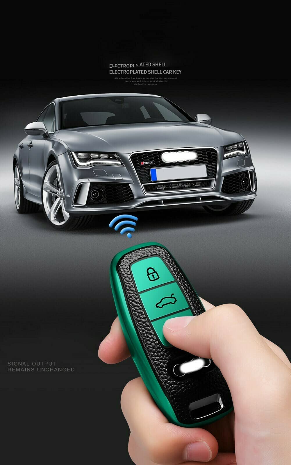 Rot Carbon Look GFK Schlüssel Cover Hülle Für Audi A4 A5 A6 A7 A8 Q5 Q7