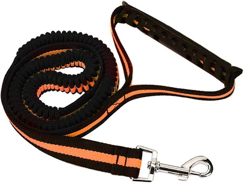 Yimosecoxiang Comfortable And Lovely Pet Favorite Anti-Shock Pet Dogs Rubber Lead Running Elasticity Harness Walking Leash Rope - Orange