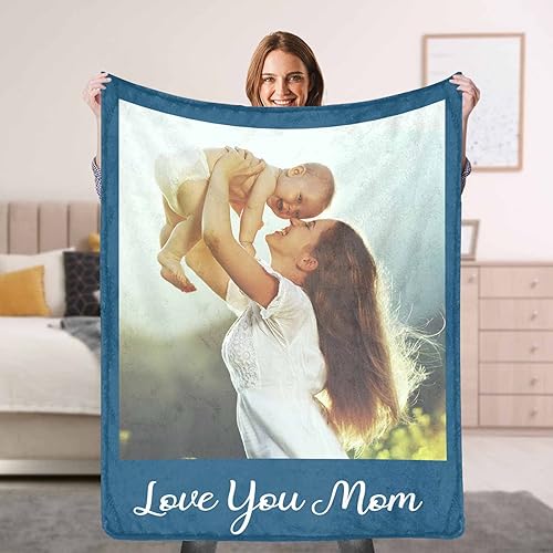 Manta personalizada con texto fotográfico, mantas personalizadas con imagen para mamá, papá, amigos, regalo para el día de la madre, día del padre,