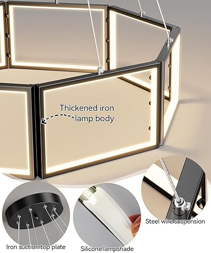 Miniatura 3 de Candelabros LED modernos, 8 luces regulables con control remoto, 3CCT 3000K-6500K LED lámpara colgante para comedor, sobre mesa, cocina, sala de