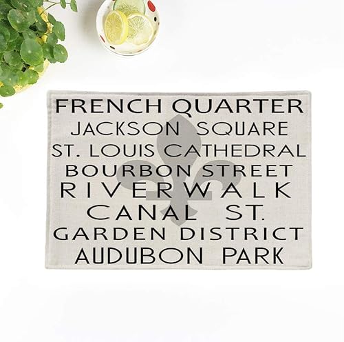 Miniatura 8 de Juego de 8 manteles individuales de damascos, marrón, beige, negro, floral, cachemira, flores, elegantes, 18 x 12.5 pulgadas, decoración de fiestas,