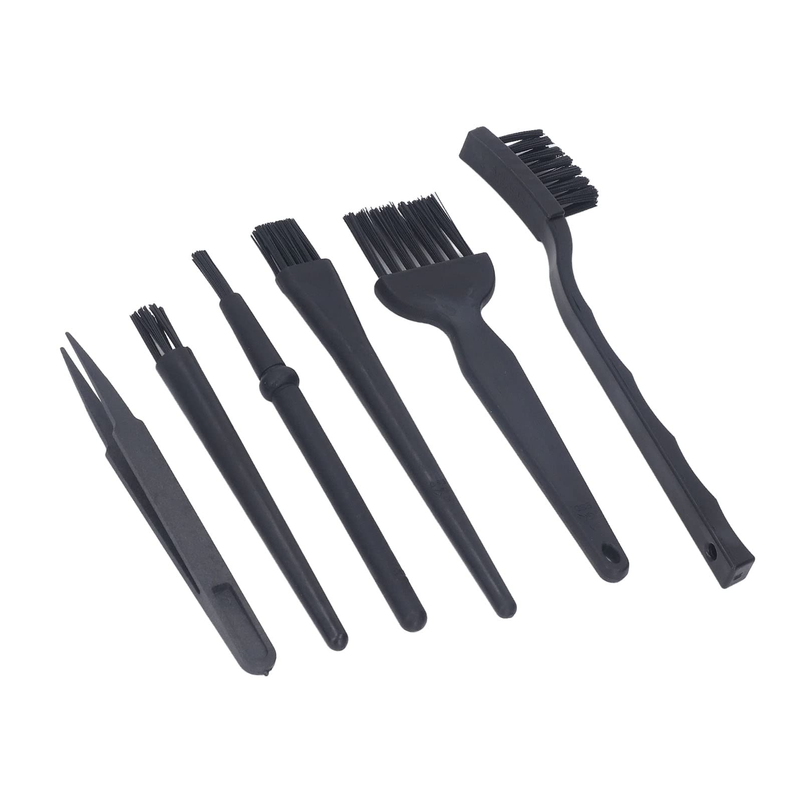 Anti Static Brush, 6 Piece Kit Hard Bristle Brushes, Tweezer Small & Convenient - Cleaning Vents, Keyboards, Interior of Cars