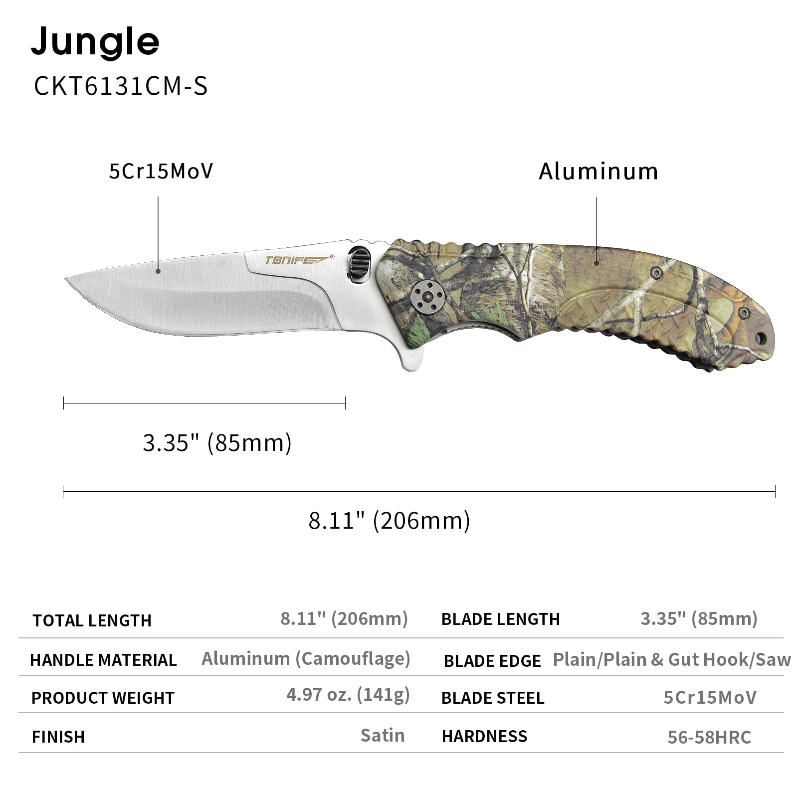 TONIFE Selva Navaja Multiusos Navaja Intercambiable con Hoja de Acero 5Cr15MoV Mango de Aluminio y Clip Metálico de Bolsillo Cuchillo Outdoor Cuchillo de supervivencia