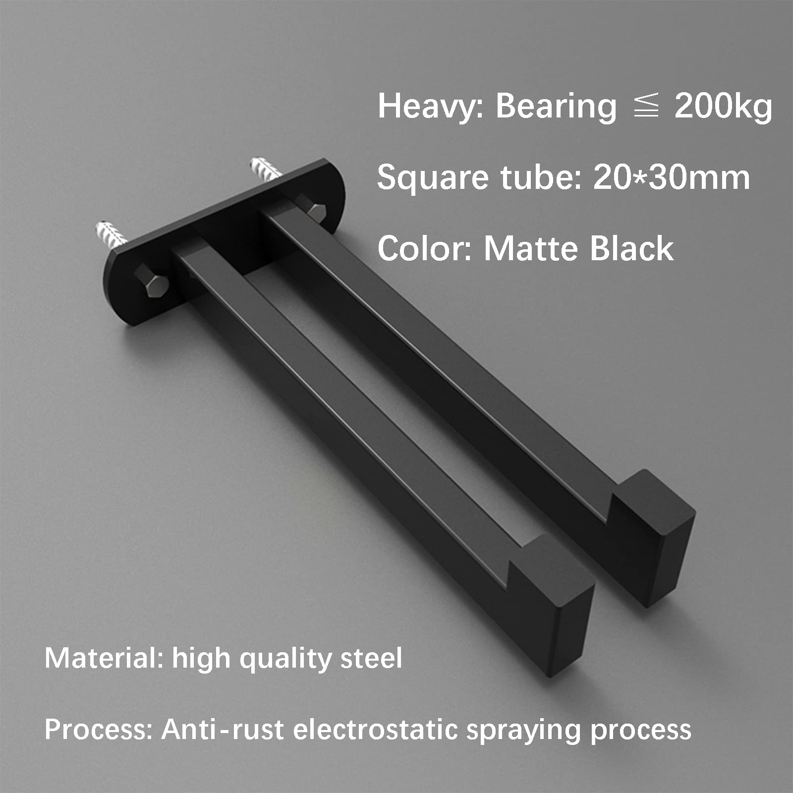 Langhantel Ablageständer Wandmontage, Barbell Bar Rack Halterungen Stahl, Langhantel Ablageständer Wandhalterung für Langhantelstange 50mm, Mattschwarz