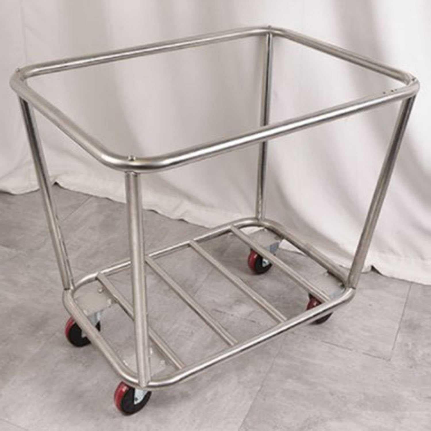 Carrito de lavandería de acero inoxidable resistente, cesta delgada para uso industrial, sistema de clasificación desmontable para una limpieza eficiente de la sala de lavandería